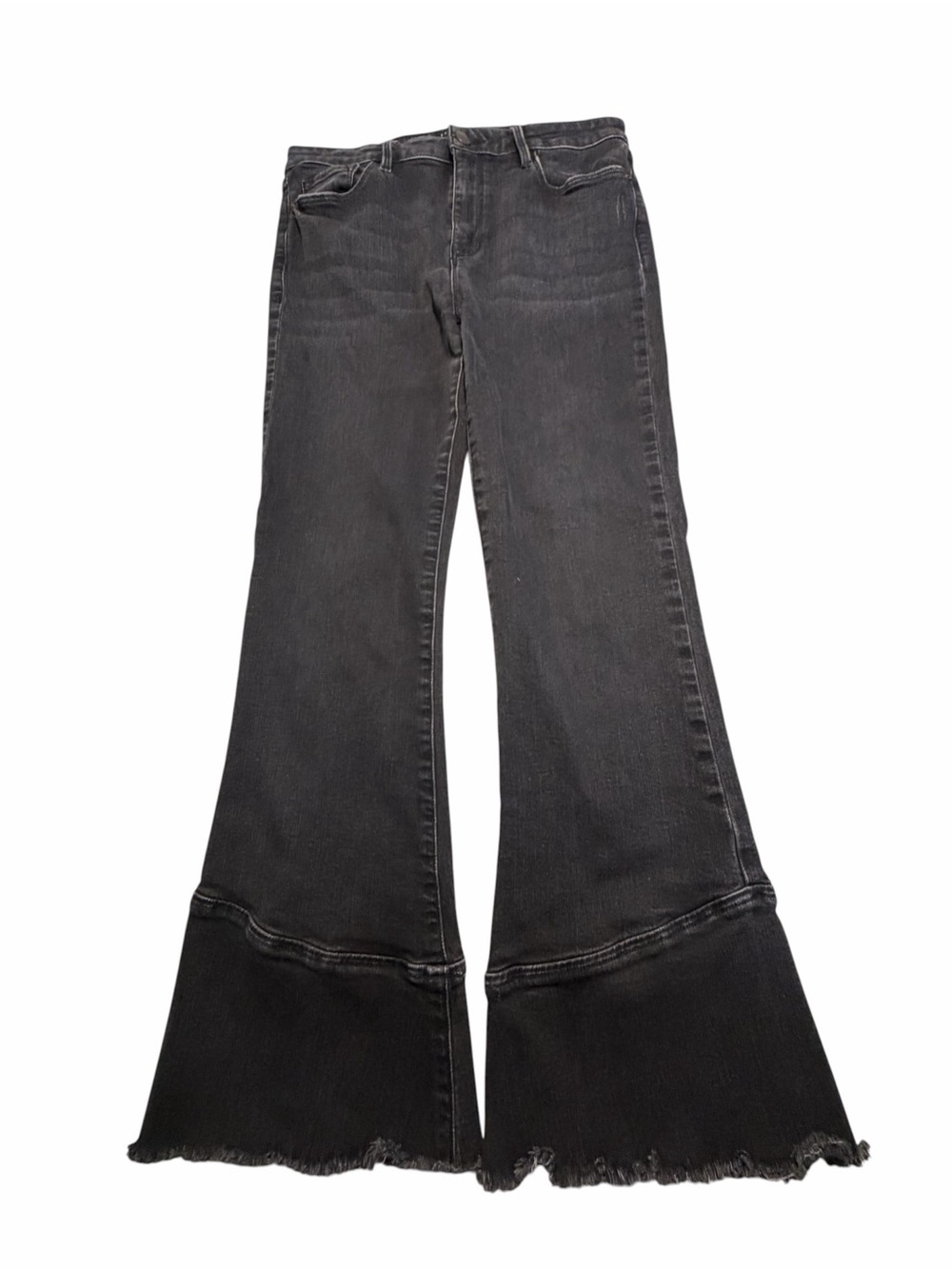 Sanctuary Connector Kick Crop Women's Washed Black Flare Hem Jeans Sz 8 - Picture 5 of 12